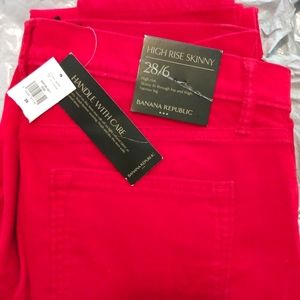 Banana republic High rise skinny 28/6, red velvet
